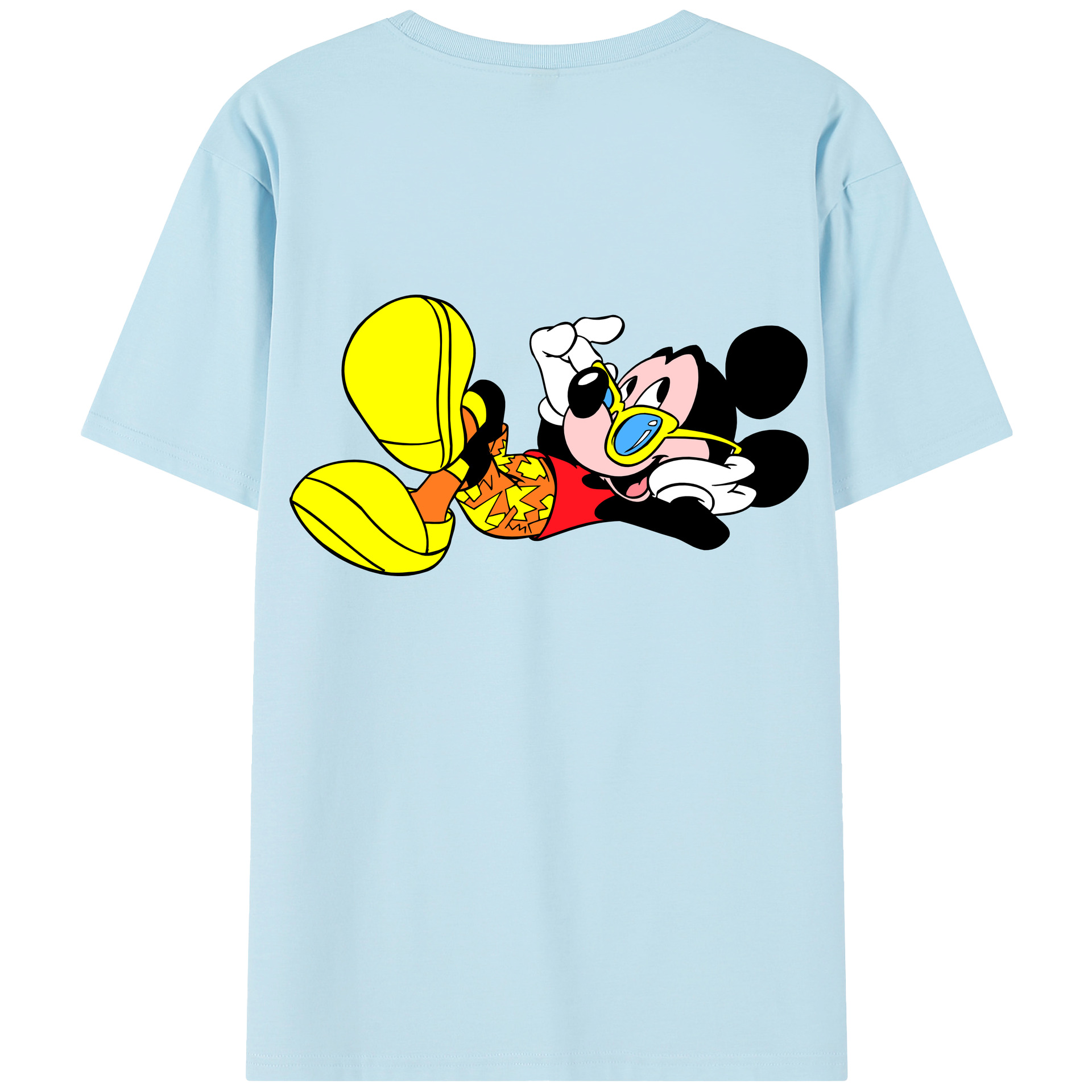 （画像用） ミッキーマウス Mickey Mouse 綿100％半袖Tシャツ（背面プリント）